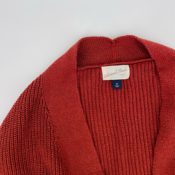 oversized boho terracotta cozy chunky knit open cardigan size XS - Picture 6 of 7
